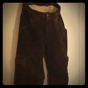 Brown Suede Cargo Pants